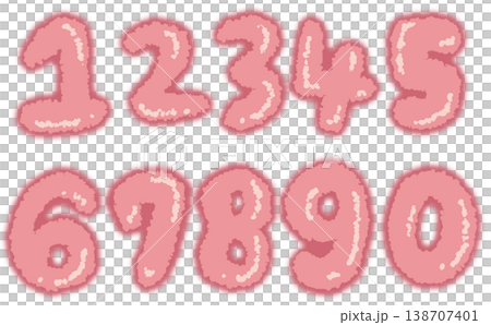 Shiny and fluffy hand-drawn number set - cute pop decorative illustration material Shiny and fluffy hand-drawn number set - cute pop decorative illustration material 138707401