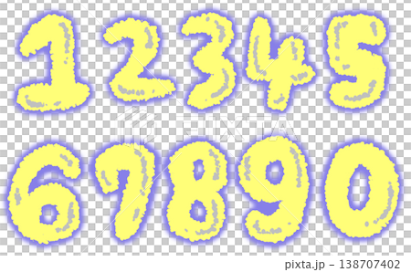 Shiny and fluffy hand-drawn number set - cute pop decorative illustration material Shiny and fluffy hand-drawn number set - cute pop decorative illustration material 138707402