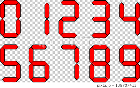 Simple digital number set for counting. Simple digital number set for counting. 138707413