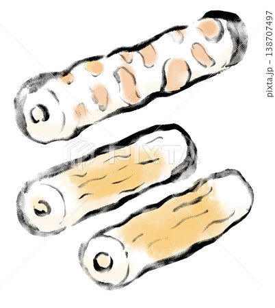 墨絵イラスト 水墨画 ちくわ 墨絵イラスト 水墨画 ちくわ 138707497