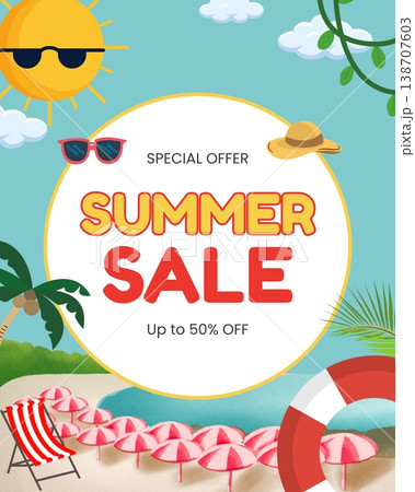 summer sale banner template for social media banner summer sale banner template for social media banner 138707603