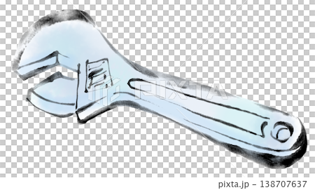 水墨畫插圖，水墨畫，工具，扳手 138707637