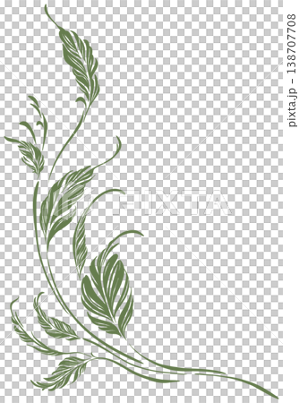 leaf branches corner design decorative ornament isolated on a transparent background leaf branches corner design decorative ornament isolated on a transparent background 138707708