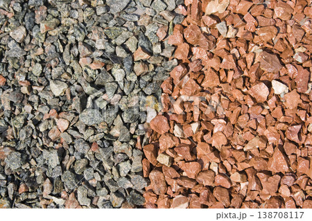 Stone gravel background, top view Stone gravel background, top view 138708117