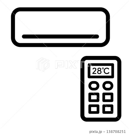 エアコンの温度を28度設定にしているシンプルなイラスト 138708251
