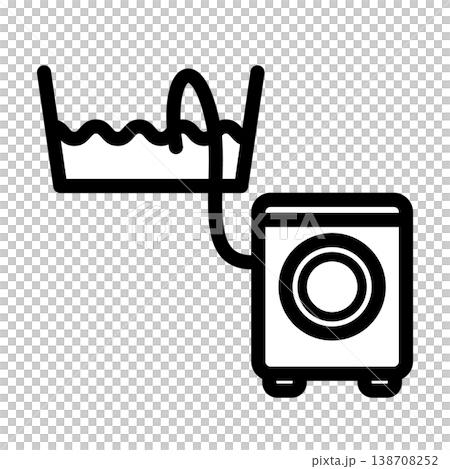 お風呂の残り湯で洗濯をするイメージイラスト 138708252
