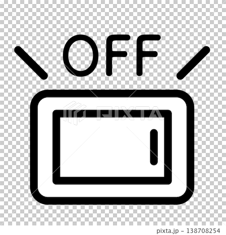 電源スイッチをオフにするイラスト 電源スイッチをオフにするイラスト 138708254