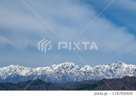 北アルプスの山並み 稜線 長野県 北アルプスの山並み 稜線 長野県 138708408