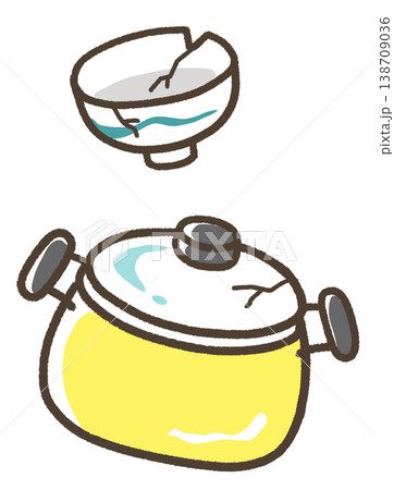 壊れてひびの入った燃えないゴミ 138709036