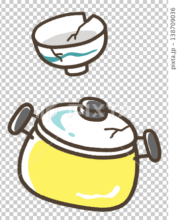 壊れてひびの入った燃えないゴミ 138709036