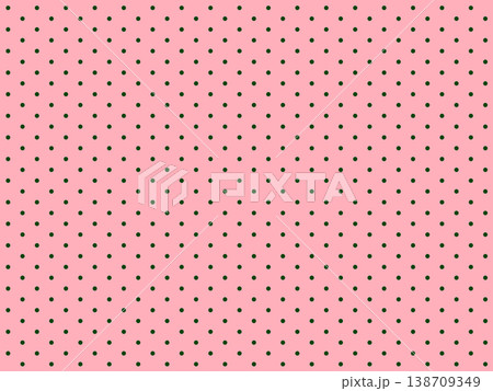 ピンクの水玉背景 シンプルでかわいいグリーンのドット柄パターン素材 138709349