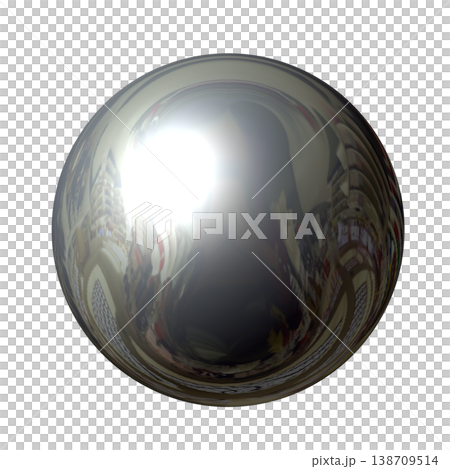 Realistic metal sphere (transparent background) 138709514