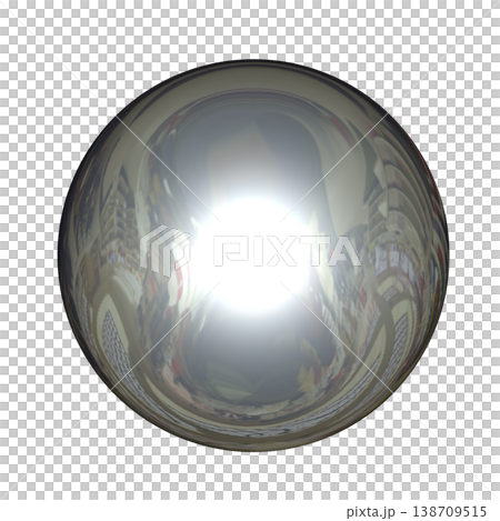 Realistic metal sphere (transparent background) 138709515