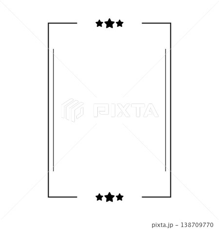 Star Frame Border Icon, Decorative Star Outline Shape Design Element 138709770