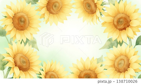 爽やかな向日葵の枠 138710026