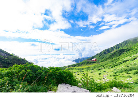 千畳敷カールの絶景 登山道から見下ろす眺望 千畳敷カールの絶景 登山道から見下ろす眺望 138710204