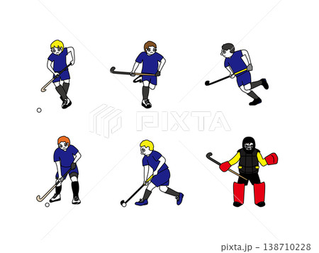 フィールドホッケー男子イラスト	 138710228