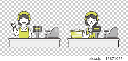 スーパーのレジ店員 女性 138710234