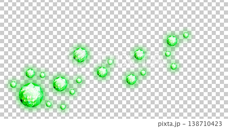 Glowing jewel decoration, green and white background. Glowing jewel decoration, green and white background. 138710423