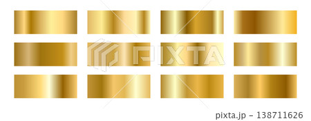 Gold Foil Palette. Elegant gradients in metallic finishes for premium design. Vector illustration Gold Foil Palette. Elegant gradients in metallic finishes for premium design. Vector illustration 138711626