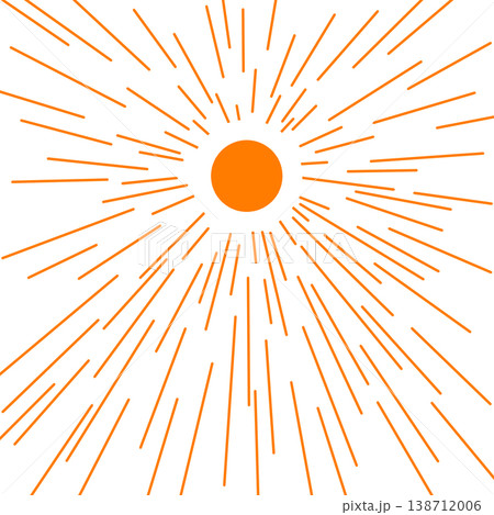 強い太陽の日差しのイラスト 強い太陽の日差しのイラスト 138712006