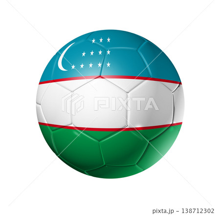 Soccer football ball with Uzbekistan flag 138712302
