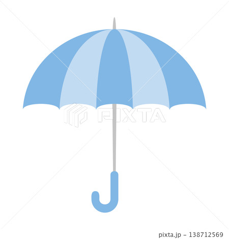 傘 梅雨 シンプル フラットイラスト 水色 傘 梅雨 シンプル フラットイラスト 水色 138712569