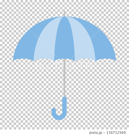 傘 梅雨 シンプル フラットイラスト 水色 傘 梅雨 シンプル フラットイラスト 水色 138712569