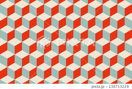 3d geometric pattern with red and orange cubes vector illustration 3d geometric pattern with red and orange cubes vector illustration 138713229
