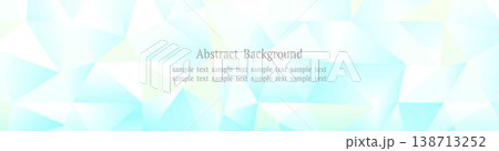 ブルーとグリーン2色のポリゴンクリスタル背景 ワイド構図 Webバナー用 138713252