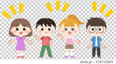 笑顔で元気な子供達のイラスト 138713684