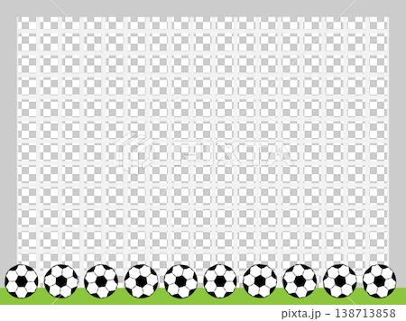 手書き風サッカーボールとサッカーゴールのフレーム素材 手書き風サッカーボールとサッカーゴールのフレーム素材 138713858