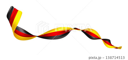 German flag ribbon flowing in the wind isolated on white background with copy space 3D render German flag ribbon flowing in the wind isolated on white background with copy space 3D render 138714513