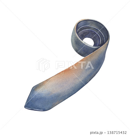 Hand-painted watercolor illustration of twisted blue tie isolated on white background. Business accessory ideal for travel branding, corporate design, packaging, posters, blogs, man, fashion projects Hand-painted watercolor illustration of twisted blue tie isolated on white background. Business accessory ideal for travel branding, corporate design, packaging, posters, blogs, man, fashion projects 138715432