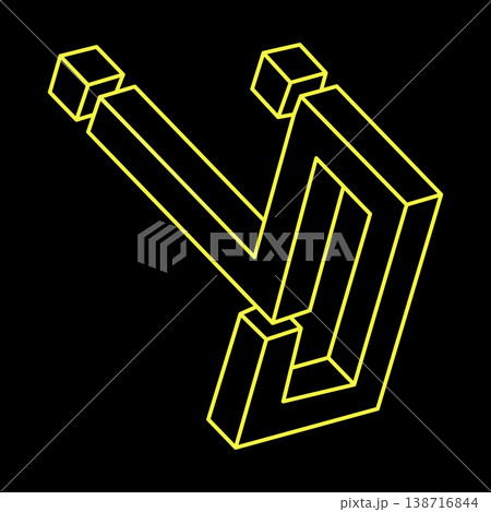 Impossible cube. Line design. Impossible shapes. Optical illusion objects. Optical art. Geometric figures. Impossible cube. Line design. Impossible shapes. Optical illusion objects. Optical art. Geometric figures. 138716844
