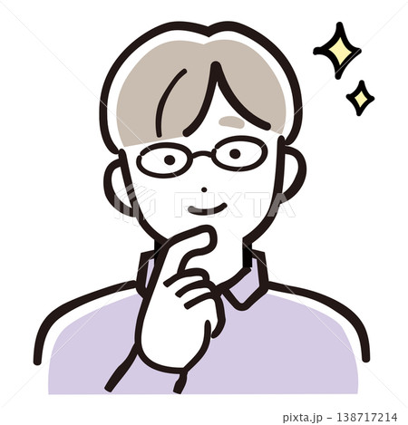 ひらめくパパ(メガネ)/解決・納得・発見の男性パステルイラスト ひらめくパパ(メガネ)/解決・納得・発見の男性パステルイラスト 138717214