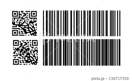 QR Code and Barcode Symbols for Scanning and Data Identification 138717350
