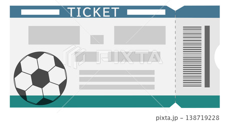サッカーの試合の紙チケットをイメージしたイラスト 138719228