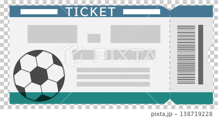 サッカーの試合の紙チケットをイメージしたイラスト 138719228