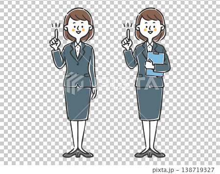 女白領講解重點(全身像,向量圖) 女白領講解重點(全身像,向量圖) 138719327