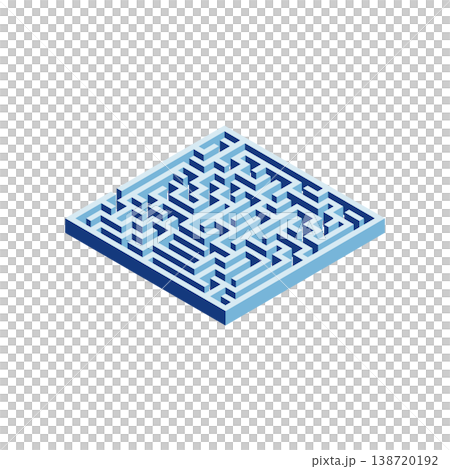 maze game for kids vector illustration in isometric style, find the right way 138720192