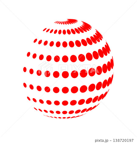 abstract halftone dotted 3d globe sphere vector illustration abstract halftone dotted 3d globe sphere vector illustration 138720197