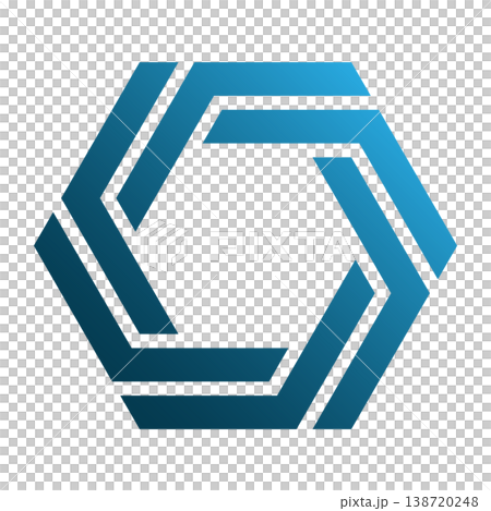 geometric blue gradient hexagon logo symbol vector art geometric blue gradient hexagon logo symbol vector art 138720248