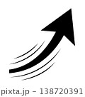 勢いのある矢印　黒 138720391