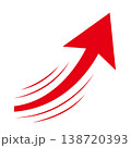 勢いのある矢印　赤 138720393