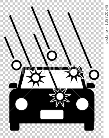 Car hail damage silhouette icon 138720848