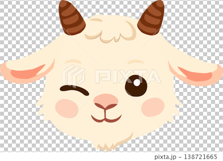 smiling goat illustration featuring a cute farm animal character. suitable for children materials smiling goat illustration featuring a cute farm animal character. suitable for children materials 138721665