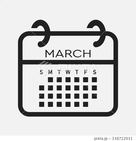 Detailed icon icon page calendar - March month Detailed icon icon page calendar - March month 138722031
