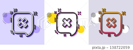 Reject message line icon. Halftone dotted pattern. Gradient icon with grain shadow. Decline or remove chat sign. Line reject icon. Various designs. Vector Reject message line icon. Halftone dotted pattern. Gradient icon with grain shadow. Decline or remove chat sign. Line reject icon. Various designs. Vector 138722059