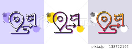 Journey line icon. Halftone dotted pattern. Gradient icon with grain shadow. Road path sign. Route map distance symbol. Line journey icon. Various designs. Vector Journey line icon. Halftone dotted pattern. Gradient icon with grain shadow. Road path sign. Route map distance symbol. Line journey icon. Various designs. Vector 138722195